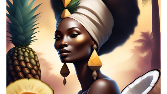 “Nubian Queen Natural Beauty” Coconut Pineapple fragrance, Shea butter.